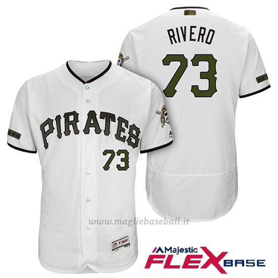 Maglia Baseball Uomo Pittsburgh Pirates Felipe Rivero Bianco 2018 1ªAlterner Flex Base